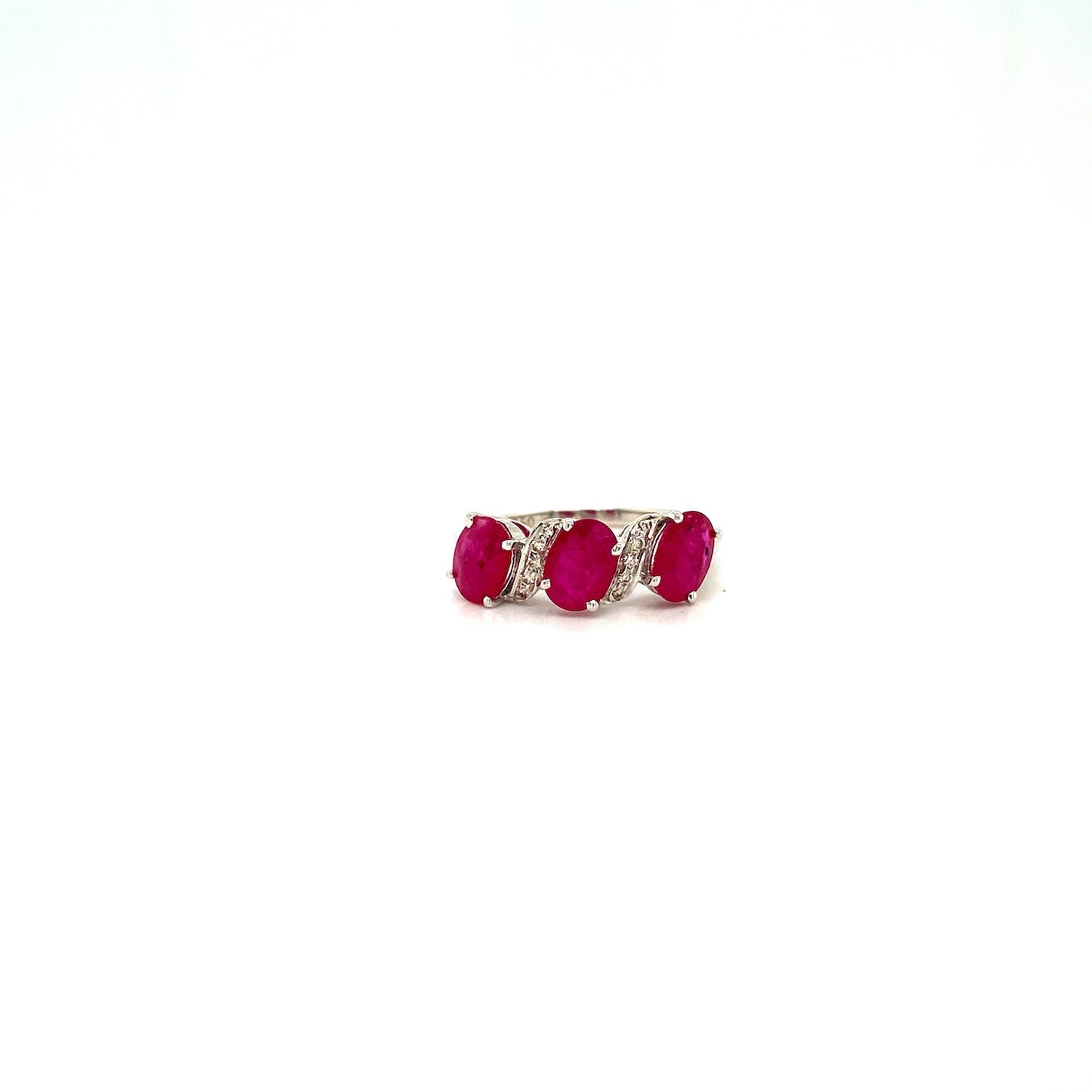 Ruby and Diamond Ring in 18K White Gold - KGR 12486