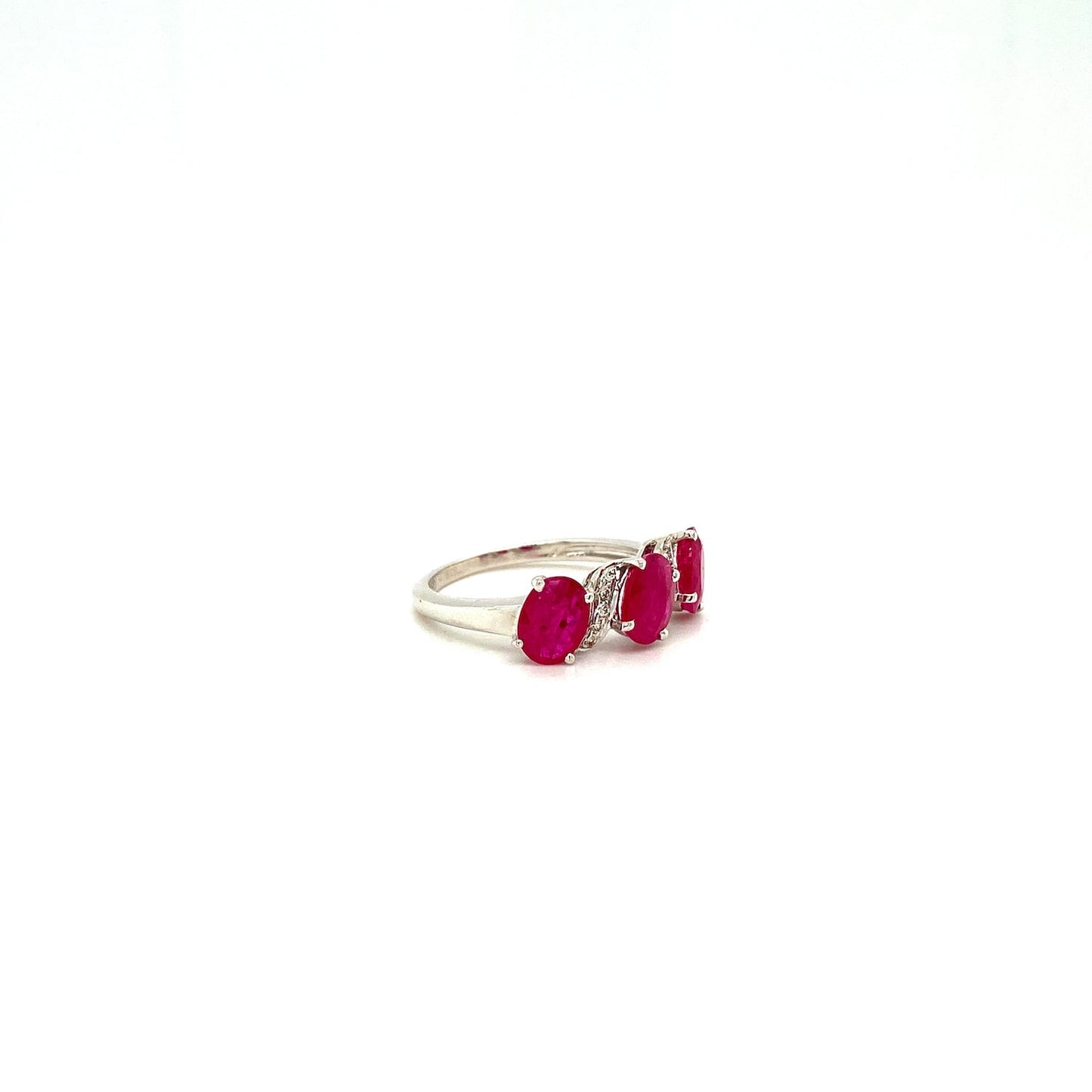Ruby and Diamond Ring in 18K White Gold - KGR 12486