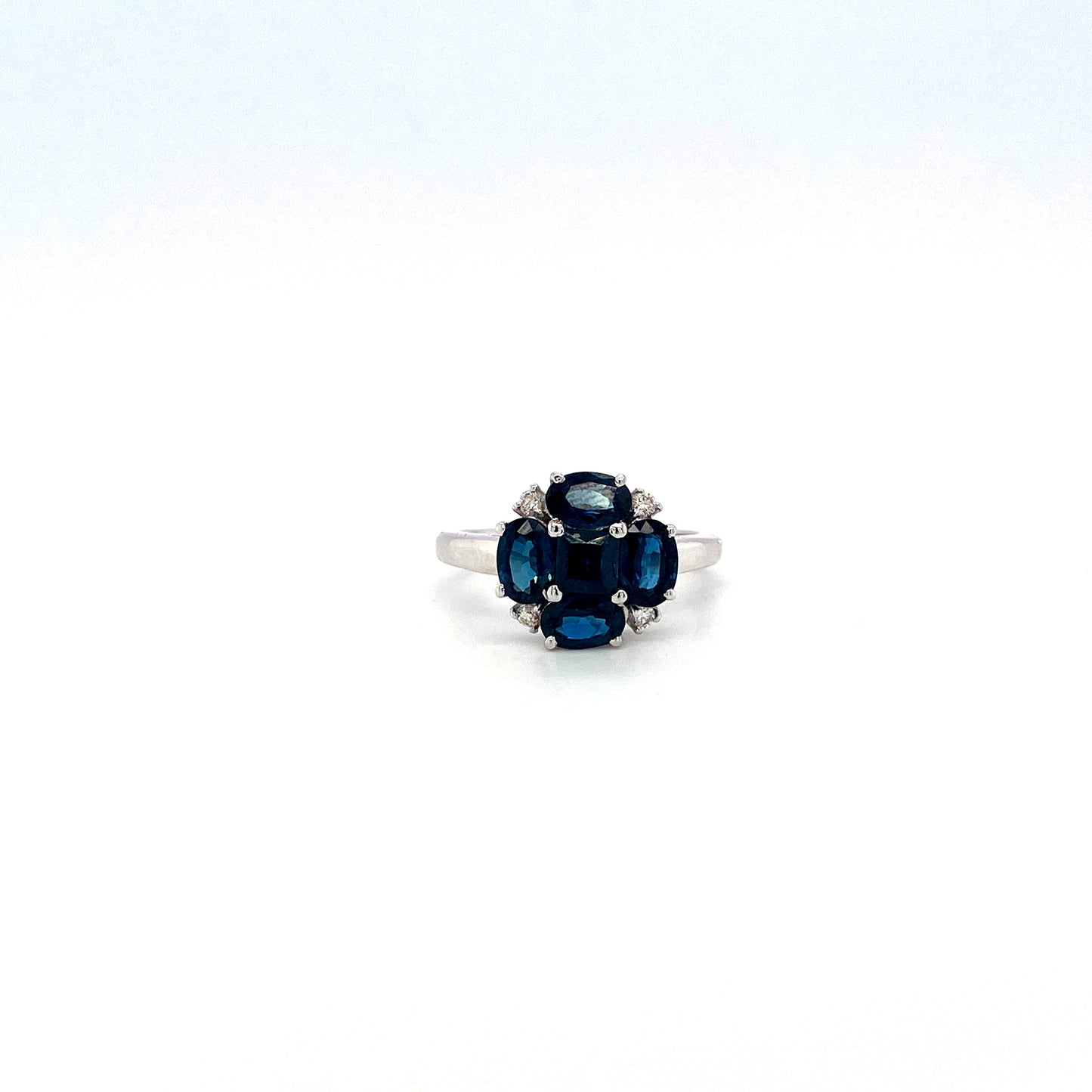 Sapphire and Diamond Ring in 14K White Gold - KGR 14934