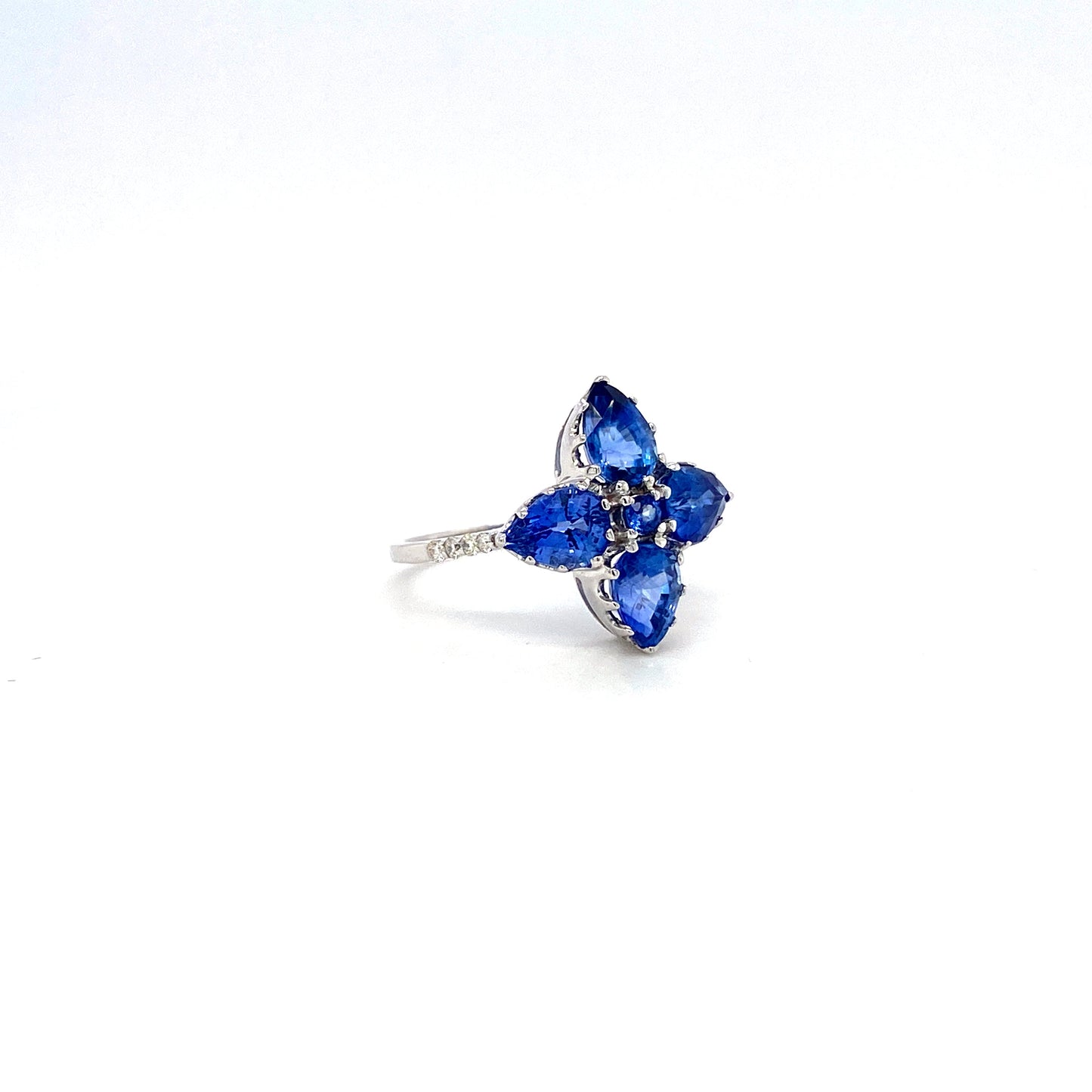 Sapphire and Diamond Ring in 14K White Gold - KGR 16079