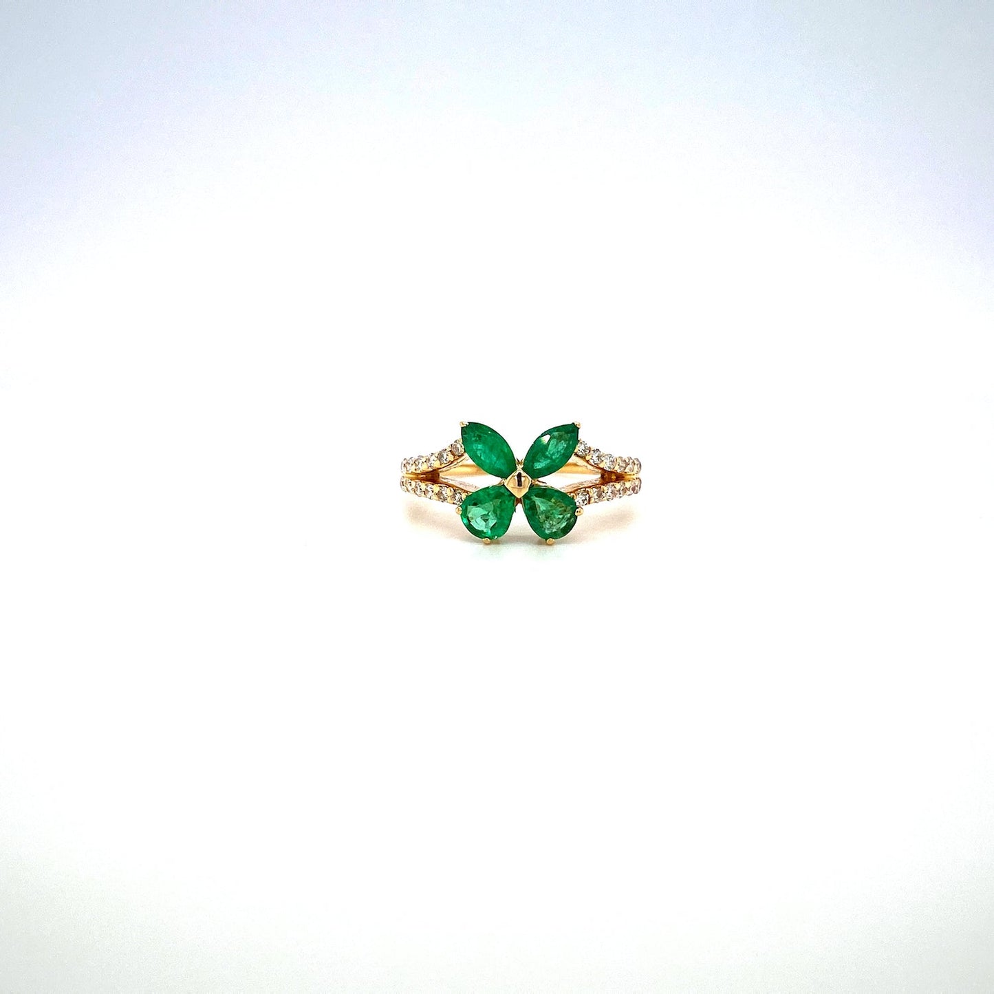 Emerald and Diamond Ring in 14K Yellow Gold - KGR 16320
