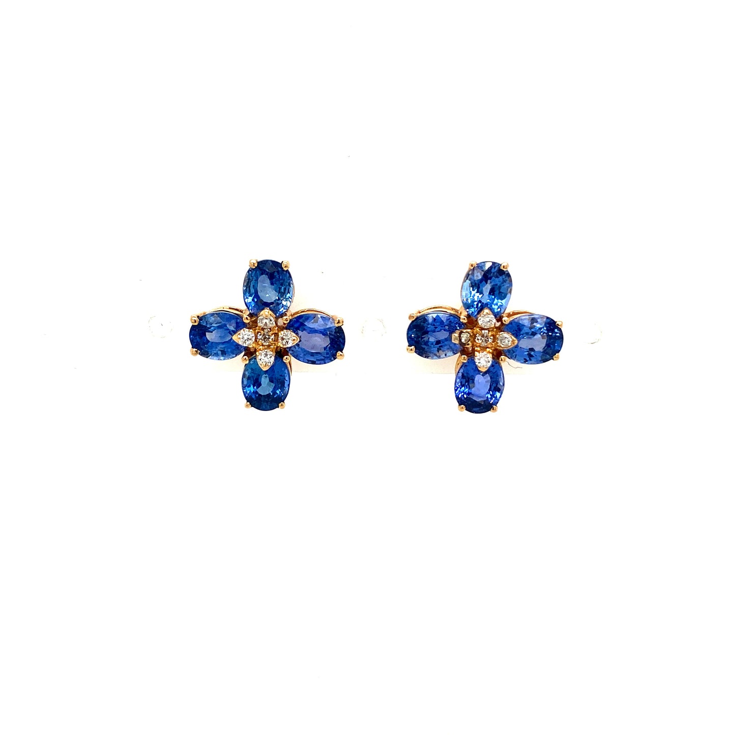 Sapphire and Diamond Earrings in 14K Yellow Gold - KGT 31836