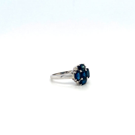 Sapphire and Diamond Ring in 14K White Gold - KGR 14934