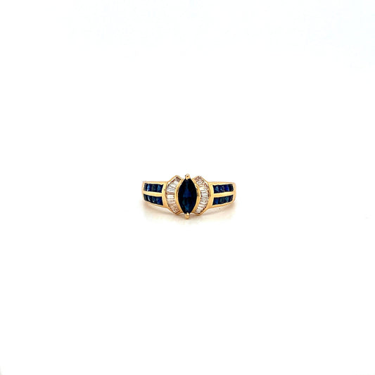 Sapphire and Diamond Ring in 14K Yellow Gold - KGR 15799