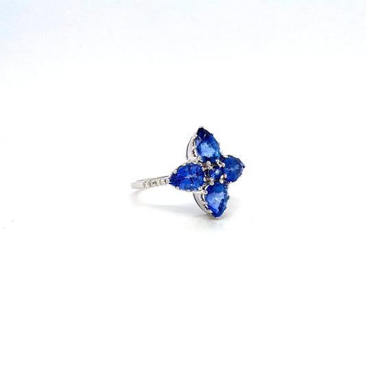 Sapphire and Diamond Ring in 14K White Gold - KGR 16079