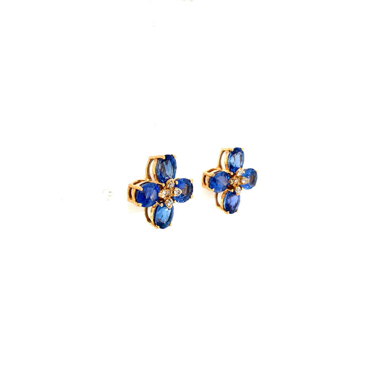 Sapphire and Diamond Earrings in 14K Yellow Gold - KGT 31836